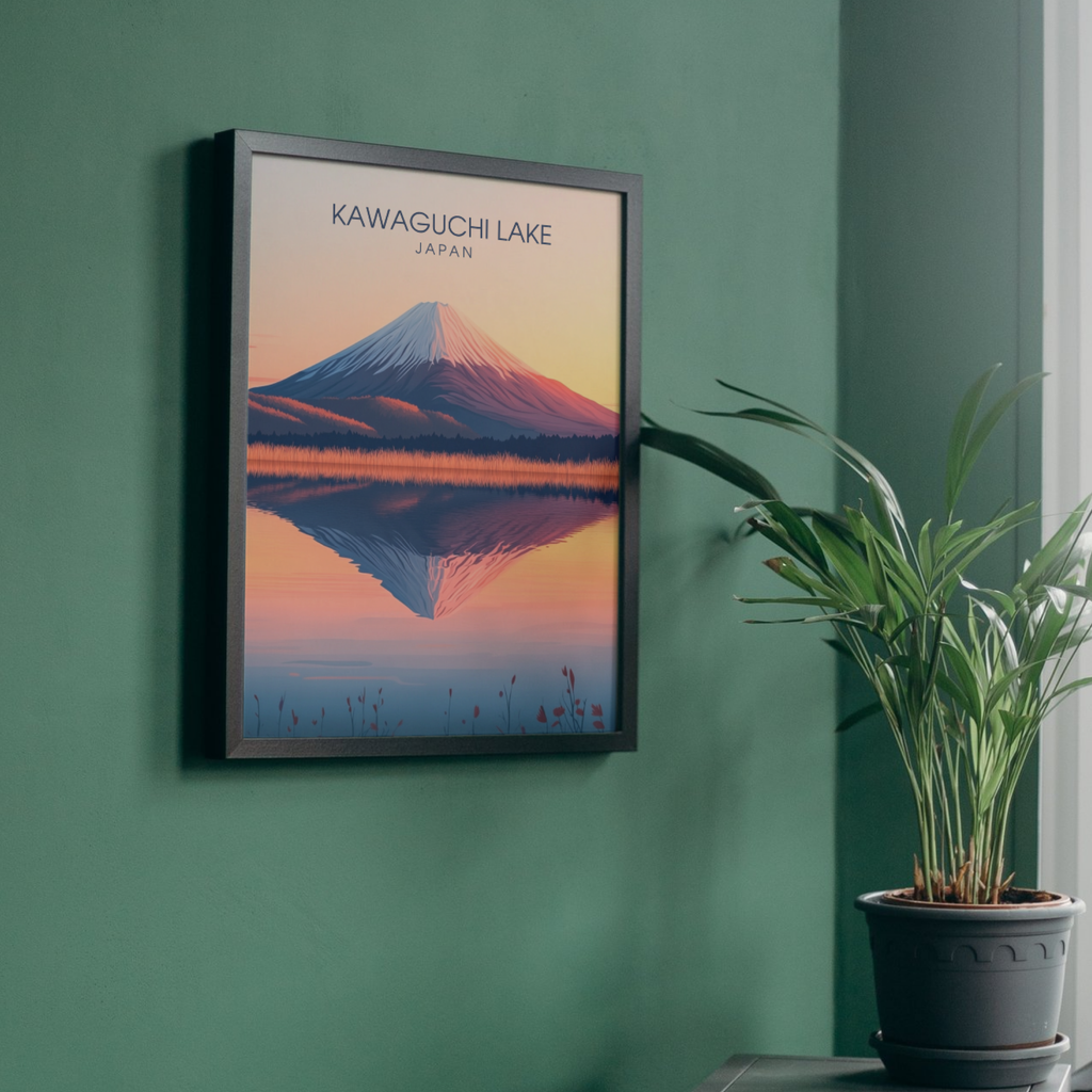 Affiche Lac Kawaguchi | Impression murale Japon | Affiche Lac