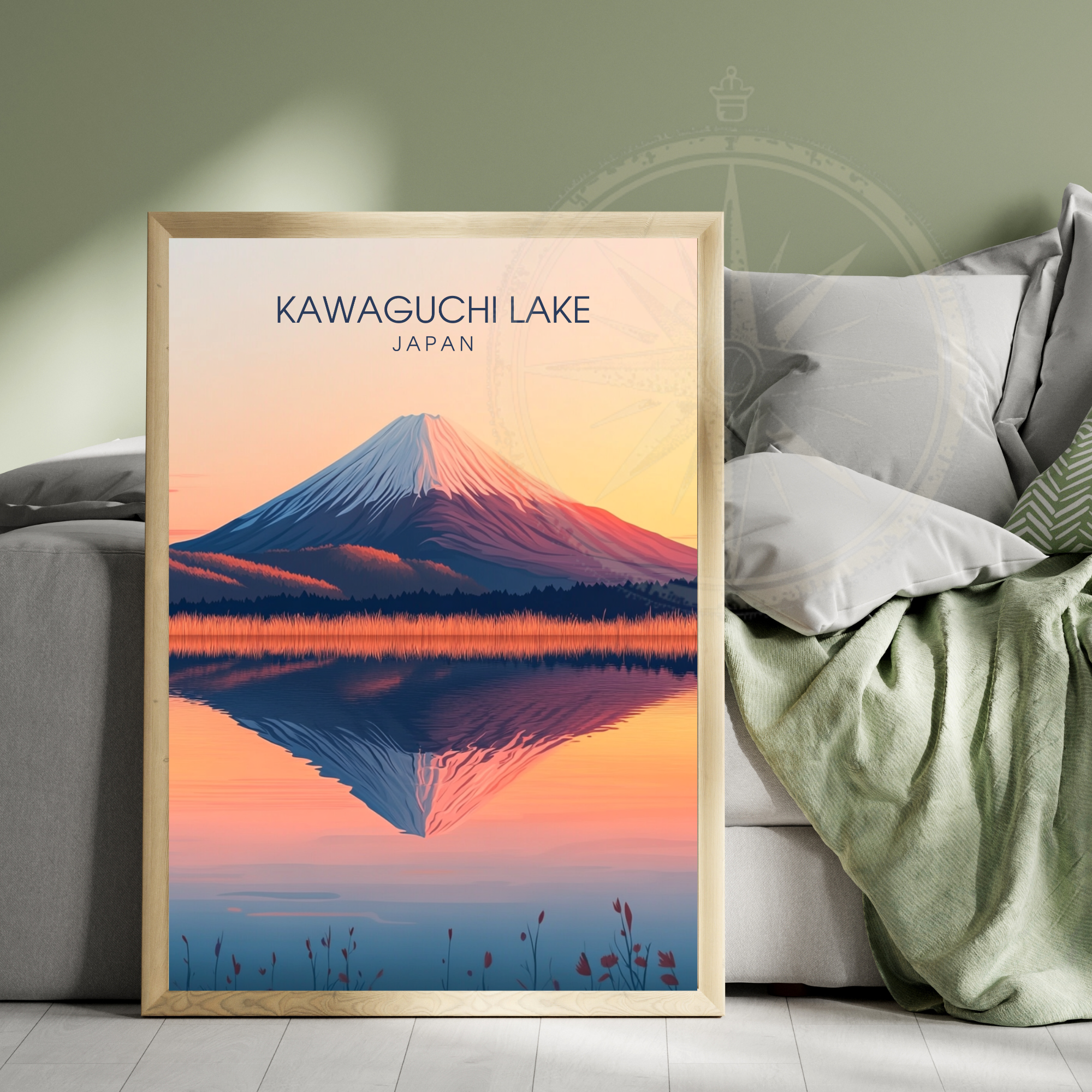 Affiche Lac Kawaguchi | Impression murale Japon | Affiche Lac